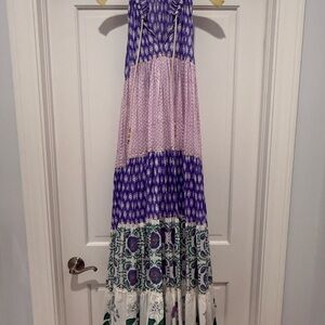 Ro garden Maxi Dress in Purple and Green - xs - like new